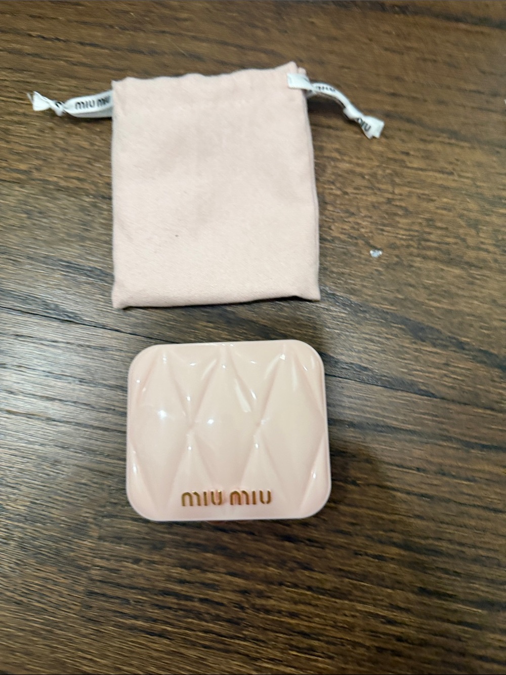 Miu Miu Quilted Compact mirror in Light Pink